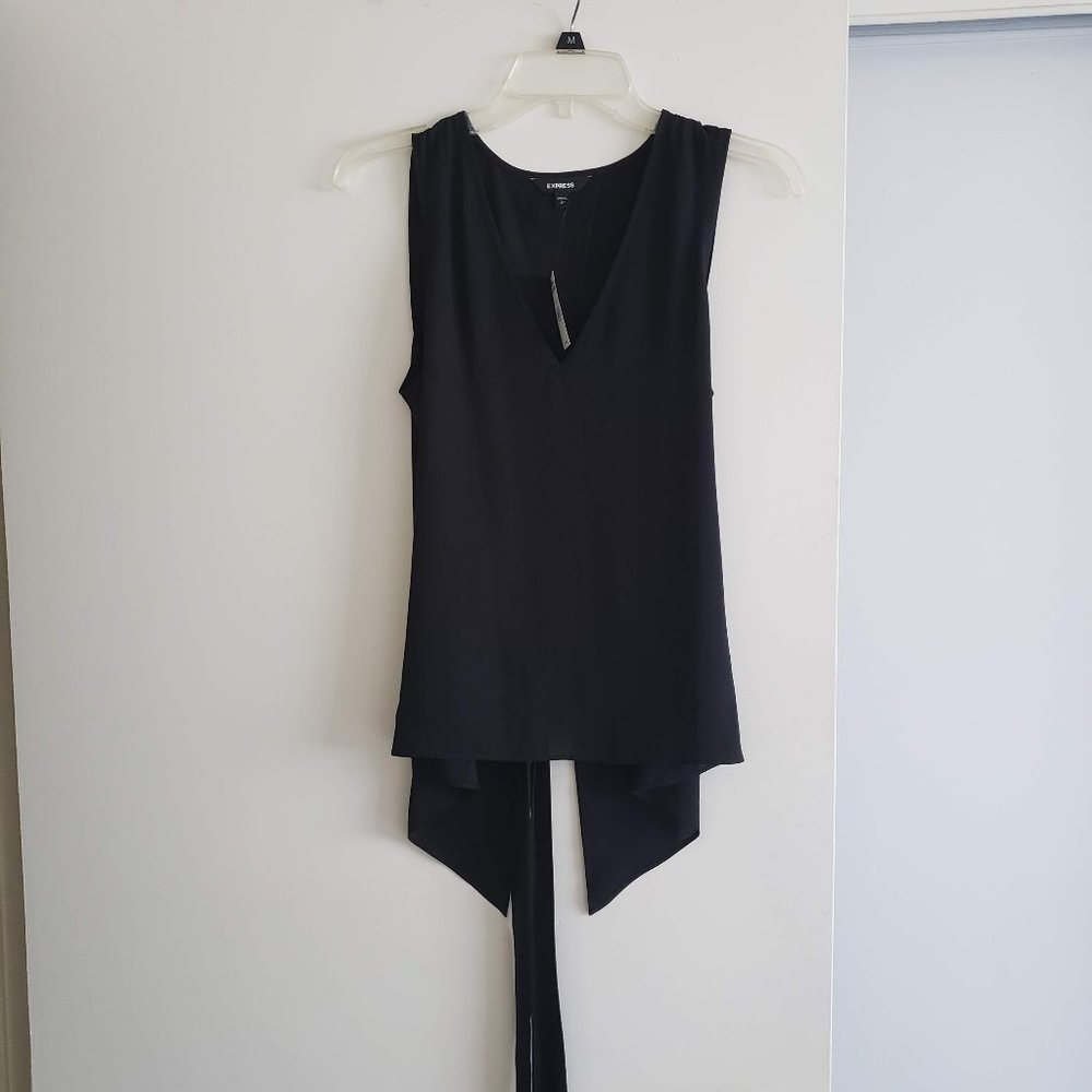 Black V-neck Top Express S